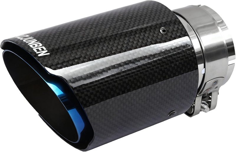 FAIZJUNBEN Carbon Fiber Exhaust Tip Muffler, 2.5" Inlet 3.5" Outlet Tail Pipe for 61-63mm Car Exhaust Pipe - Image 1